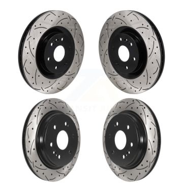 Front Rear Drill Slot Brake Rotors Kit For GMC Sierra 1500 Chevrolet Silverado Limited LTD KD-100677