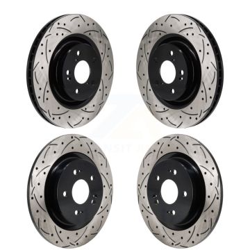 Front Rear Coated Drilled Slotted Disc Brake Rotors Kit For 2022-2023 Acura MDX 3.5L KD-100684