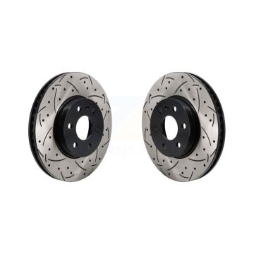 Front Coated Drill Slot Disc Brake Rotors Pair For 2021-2022 Chevrolet Colorado GMC Canyon KD-100685