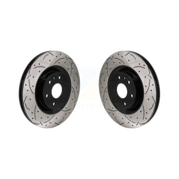 Front Drill Slot Brake Rotor Pair For GMC Sierra 1500 Chevrolet Silverado Limited Cadillac KD-100686
