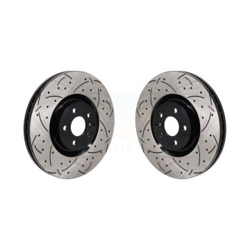 Front Drill Slot Disc Brake Rotors Pair For Land Rover Range Evoque Discovery Sport Jaguar KD-100689