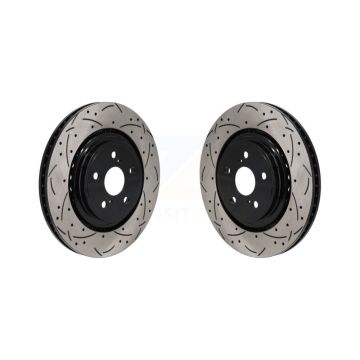 Front Coated Drilled Slot Disc Brake Rotors Pair For Toyota Highlander Lexus RX350 RX350h KD-100694