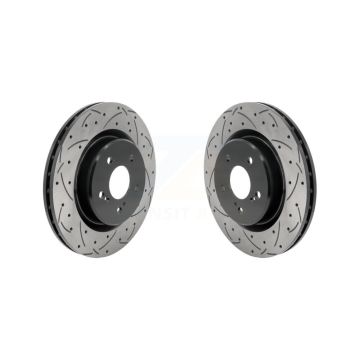 Front Coated Drilled Slotted Disc Brake Rotors Pair For 2021-2023 Acura TLX 2.0L KD-100695