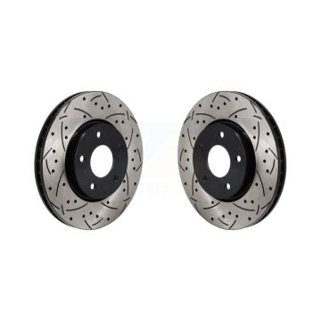 Front Coated Drilled Slotted Disc Brake Rotors Pair For Nissan Rogue KD-100696