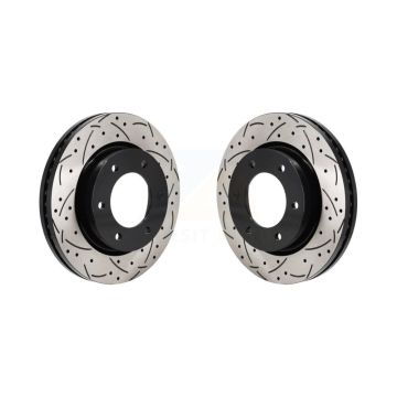 Front Coated Drilled Slotted Disc Brake Rotors Pair For Ford Ranger Bronco KD-100702