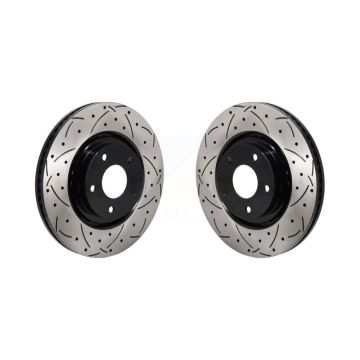 Front Coated Drilled Slotted Disc Brake Rotors Pair For Mazda CX-5 CX-9 6 KD-100706