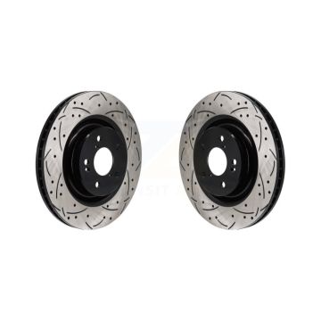 Front Coated Drilled Slotted Disc Brake Rotors Pair For Acura MDX Honda Pilot KD-100708