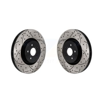 Front Coated Drilled Slotted Disc Brake Rotors Pair For Subaru BRZ Impreza Toyota 86 KD-100711