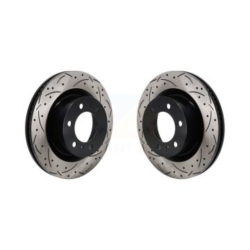 Front Coated Drilled Slotted Disc Brake Rotors Pair For Toyota Tundra Sequoia Lexus LX600 KD-100713