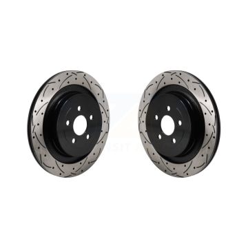 Rear Coated Drilled Slotted Disc Brake Rotors Pair For Ford Edge Lincoln Nautilus KD-100715