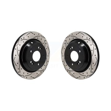 Rear Coated Drilled Slotted Disc Brake Rotors Pair For Hyundai Equus Kia K900 KD-100716