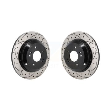 Rear Coated Drilled Slotted Disc Brake Rotors Pair For Genesis G70 Kia Stinger KD-100719