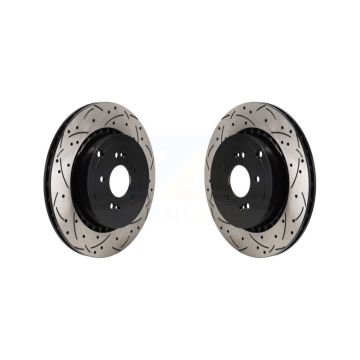 Rear Coated Drilled Slotted Disc Brake Rotors Pair For Genesis G70 Kia Stinger KD-100720