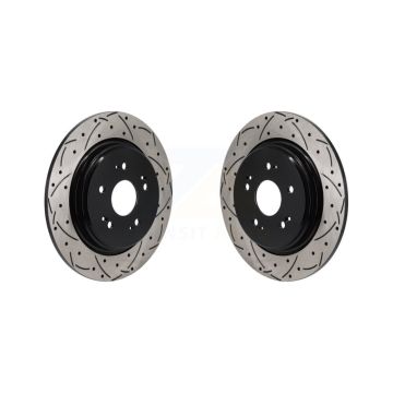 Rear Coated Drilled Slotted Disc Brake Rotors Pair For Acura RDX Honda HR-V Clarity KD-100721