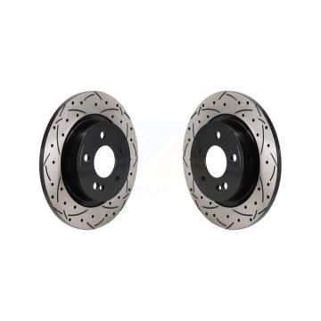 Rear Coated Drilled Slotted Disc Brake Rotors Pair For Mercedes-Benz A220 CLA250 KD-100722