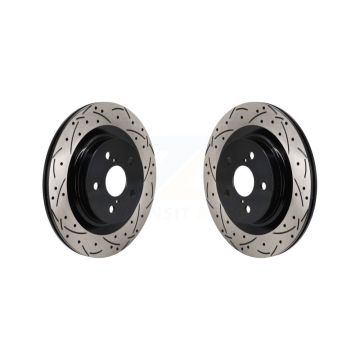 Rear Drill Slot Disc Brake Rotor Pair For Toyota Sienna Lexus RAV4 Prime NX350h bZ4X NX350 KD-100724