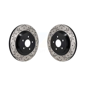 Rear Drilled Slot Brake Rotors Pair For 21-23 Subaru Crosstrek With Electric Parking KD-100728