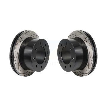 Rear Drill Slot Disc Brake Rotor Pair For 2011-2019 GMC Sierra 3500 HD Chevrolet Silverado KD-100729