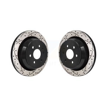 Rear Coated Drilled Slot Disc Brake Rotor Pair For 2021-2022 Chevrolet Colorado GMC Canyon KD-100730