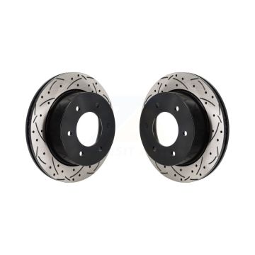Rear Coated Drilled Slotted Disc Brake Rotors Pair For Ford Ranger Bronco KD-100731