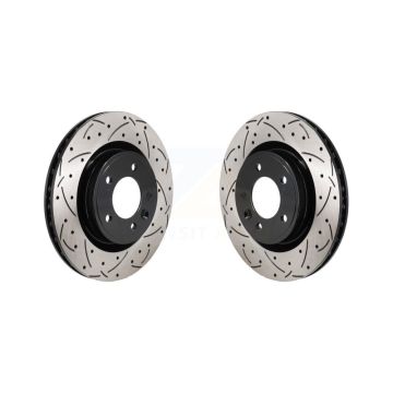 Rear Coated Drilled Slotted Disc Brake Rotors Pair For Land Rover Range Sport Discovery KD-100735