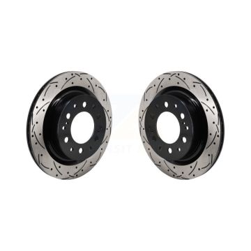 Rear Coated Drilled Slotted Disc Brake Rotors Pair For Toyota Tundra Sequoia Lexus LX600 KD-100737