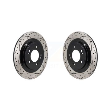 Rear Coated Drilled Slotted Disc Brake Rotors Pair For Hyundai Tucson Kia Sportage KD-100738