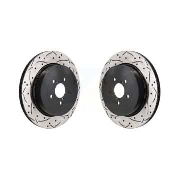 Rear Coated Drilled Slot Disc Brake Rotor Pair For Subaru BRZ Toyota 86 With Brembo Brakes KD-100740