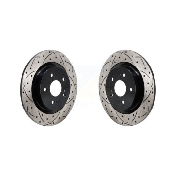 Rear Coated Drilled Slotted Disc Brake Rotors Pair For 2022-2024 Acura MDX KD-100741