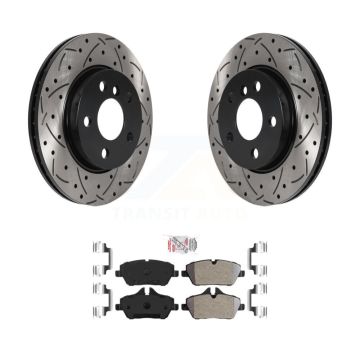 Front Coated Drilled Slotted Disc Brake Rotors And Semi-Metallic Pads Kit For Mini Cooper KDA-100053