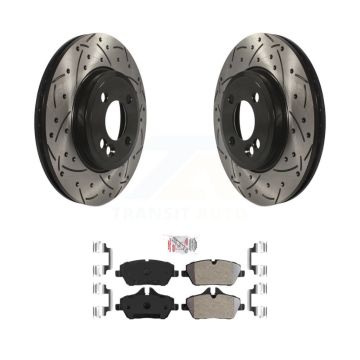Front Coated Drilled Slotted Disc Brake Rotors And Semi-Metallic Pads Kit For Mini Cooper KDA-100059