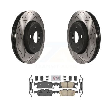 Front Drilled Slot Disc Brake Rotor Ceramic Pad Kit For Jeep Grand Cherokee Dodge Durango KDA-100070
