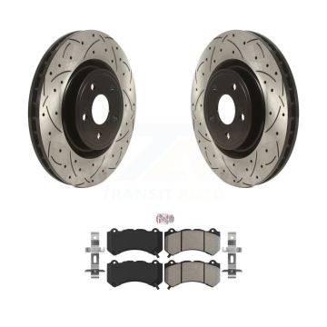Front Drill Slot Brake Rotors Semi-Metallic Pad Kit For Jeep Grand Cherokee Dodge Durango KDA-100072