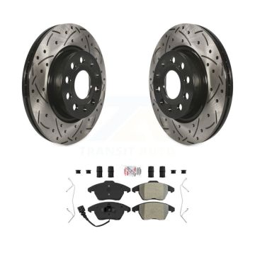 Front Drilled Slot Brake Rotor & Semi-Metallic Pad Kit For Volkswagen GTI Audi A3 Quattro KDA-100086