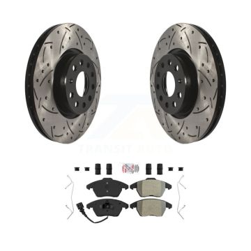 Front Drilled Slot Brake Rotor Semi-Metallic Pad Kit For Volkswagen Jetta Beetle Audi GTI KDA-100088