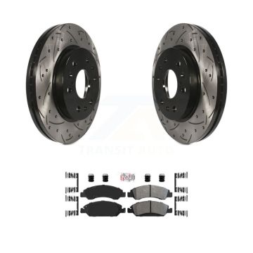 Front Drill Slot Brake Rotor Semi-Metallic Pad Kit For GMC Sierra 1500 Chevrolet Cadillac KDA-100108