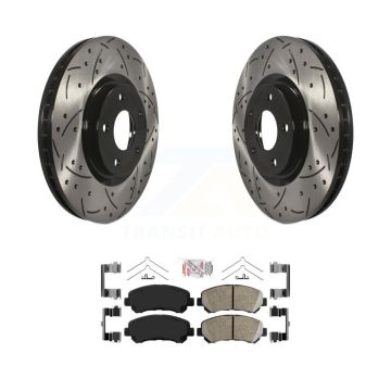 Front Coated Drilled Slotted Disc Brake Rotors And Ceramic Pad Kit For Nissan Sentra Juke KDA-100115