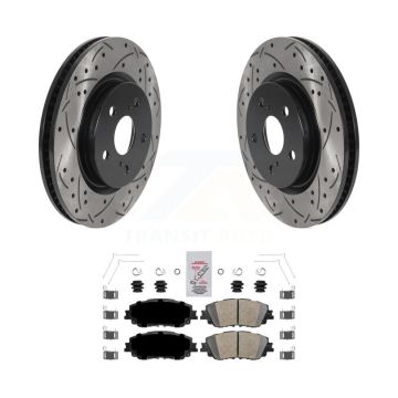 Front Drilled Slot Brake Rotors Ceramic Pad Kit For Toyota RAV4 Camry Corolla Cross Lexus KDA-100129