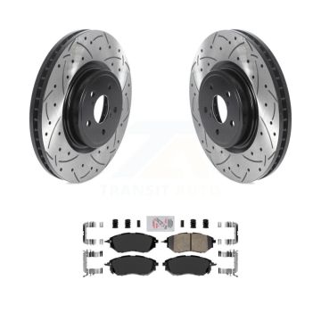 Front Coat Drill Slot Disc Brake Rotor Ceramic Pad Kit For Subaru Forester Outback Legacy KDA-100139