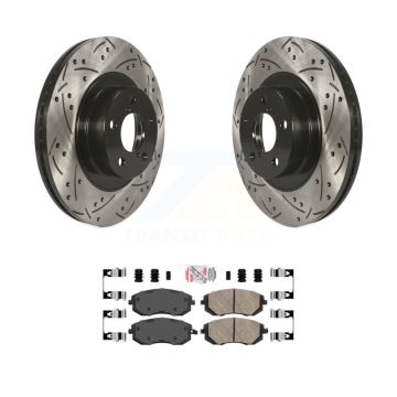 Front Drilled Slot Brake Rotor Ceramic Pad Kit For Subaru Outback Forester Impreza Legacy KDA-100140