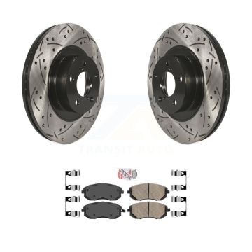 Front Drilled Slot Brake Rotor Ceramic Pad Kit For Subaru Outback Forester Impreza Legacy KDA-100141