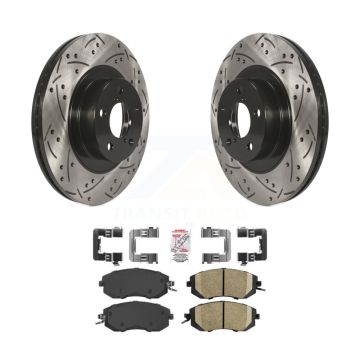 Front Drill Slot Brake Rotor Ceramic Pad Kit For Subaru Forester Impreza XV Crosstrek BRZ KDA-100145