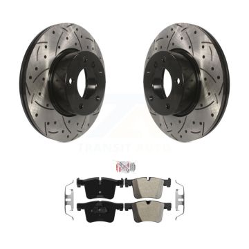 Front Drill Slot Brake Rotors Semi-Metallic Pad Kit For BMW 328i xDrive 330i 320i 428i GT KDA-100151