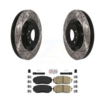 Front Coated Drilled Slotted Disc Brake Rotors & Ceramic Pad Kit For 2007-2015 Mazda CX-9 KDA-100161