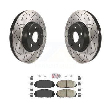Front Drill Slot Brake Rotor Ceramic Pad Kit For Toyota Corolla Matrix Pontiac Vibe Scion KDA-100179