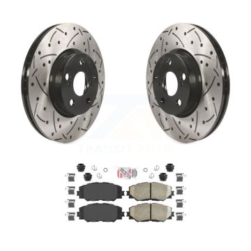 Front Drill Slot Brake Rotor Ceramic Pad Kit For Toyota Corolla Matrix Pontiac Vibe Scion KDA-100180