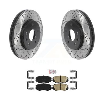 Front Drilled Slot Brake Rotors Ceramic Pad Kit For Chevrolet Malibu Buick Regal LaCrosse KDA-100188