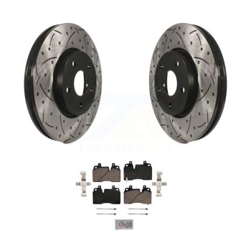Front Coated Drilled Slotted Disc Brake Rotors And Ceramic Pad Kit For Chevrolet Corvette KDA-100193