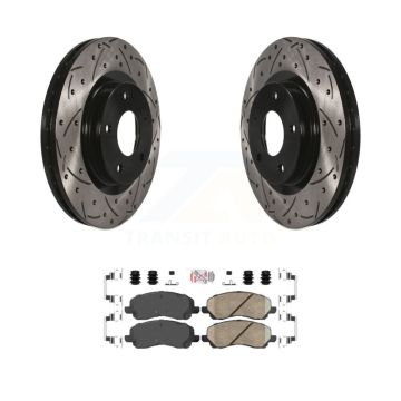 Front Drilled Slot Brake Rotors Ceramic Pad Kit For Mitsubishi Jeep RVR Outlander Patriot KDA-100199