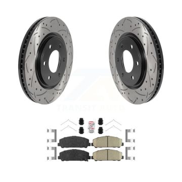 Front Drilled Slot Brake Rotor Ceramic Pad Kit For Nissan TITAN INFINITI Armada QX80 QX56 KDA-100201